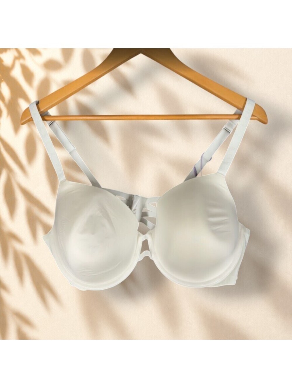 New Savage Bralette Bra Women 40DD White Push Up Underwired Opaque Lined Solid